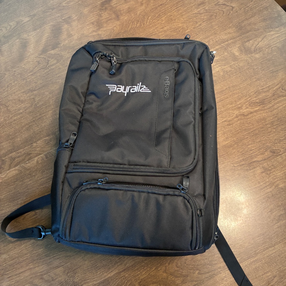 EBAGS Pro Slim Weekender Backpack Bag Black Travel Carry On Fits 17" Laptop Zip
